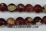 CAG5188 15 inches 10mm faceted round fire crackle agate beads