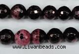 CAG5199 15 inches 10mm faceted round fire crackle agate beads