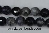 CAG5228 15 inches 10mm faceted round fire crackle agate beads