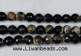 CAG5231 15 inches 6mm faceted round fire crackle agate beads