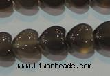 CAG5265 15.5 inches 12*12mm heart Brazilian grey agate beads