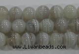 CAG5321 15.5 inches 6mm round grey line agate beads wholesale