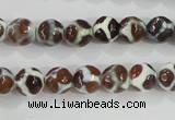 CAG5338 15.5 inches 8mm faceted round tibetan agate beads wholesale