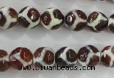 CAG5339 15.5 inches 10mm faceted round tibetan agate beads wholesale