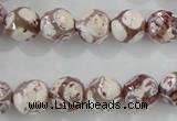 CAG5353 15.5 inches 10mm faceted round tibetan agate beads wholesale