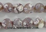 CAG5354 15.5 inches 12mm faceted round tibetan agate beads wholesale