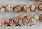 CAG5358 15.5 inches 10mm faceted round tibetan agate beads wholesale