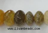 CAG5411 8*12mm – 13*22mm faceted rondelle dragon veins agate beads