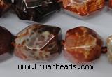 CAG5517 15.5 inches 18*22mm faceted nuggets agate gemstone beads