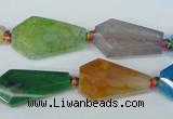 CAG5570 15 inches 12*23mm - 15*25mm faceted nuggets agate beads