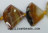 CAG5580 15 inches 20*30mm faceted triangle dragon veins agate beads