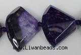 CAG5583 15 inches 20*30mm faceted triangle dragon veins agate beads