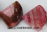 CAG5584 15 inches 30*40mm faceted triangle dragon veins agate beads