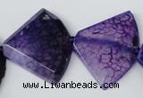 CAG5587 15 inches 30*40mm faceted triangle dragon veins agate beads