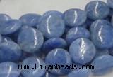 CAG559 16 inches 12mm flat round blue agate gemstone beads wholesale