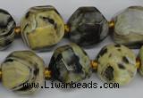 CAG5599 15 inches 15mm faceted nuggets agate gemstone beads