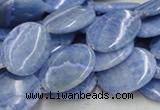 CAG561 16 inches 15*20mm oval blue agate gemstone beads wholesale