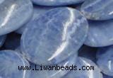 CAG562 16 inches 30*40mm oval blue agate gemstone beads wholesale