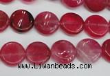 CAG5630 15 inches 12mm flat round dragon veins agate beads