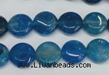 CAG5631 15 inches 12mm flat round dragon veins agate beads