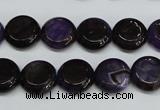 CAG5633 15 inches 12mm flat round dragon veins agate beads