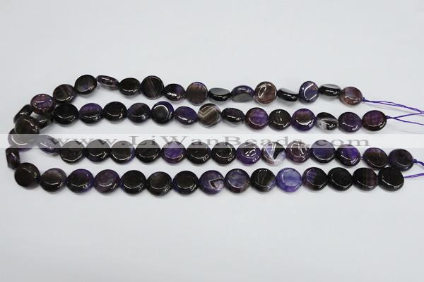 CAG5633 15 inches 12mm flat round dragon veins agate beads