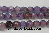 CAG5652 15 inches 4mm faceted round fire crackle agate beads