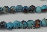 CAG5658 15 inches 4mm faceted round fire crackle agate beads