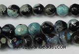 CAG5670 15 inches 6mm faceted round fire crackle agate beads