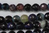 CAG5677 15 inches 6mm faceted round fire crackle agate beads