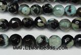 CAG5685 15 inches 8mm faceted round fire crackle agate beads