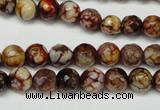 CAG5691 15 inches 8mm faceted round fire crackle agate beads