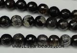 CAG5693 15 inches 8mm faceted round fire crackle agate beads