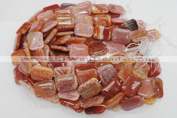 CAG570 15.5 inches 22*30mm rectangle natural fire agate beads