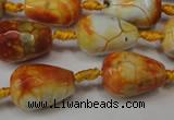 CAG5726 15 inches 13*18mm faceted teardrop fire crackle agate beads