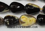 CAG5728 15 inches 13*18mm faceted teardrop fire crackle agate beads