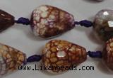 CAG5732 15 inches 15*20mm faceted teardrop fire crackle agate beads