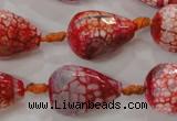 CAG5734 15 inches 15*20mm faceted teardrop fire crackle agate beads