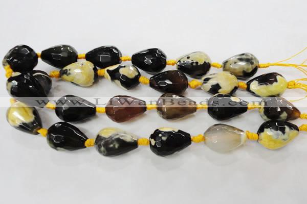 CAG5751 15 inches 18*25mm faceted teardrop fire crackle agate beads