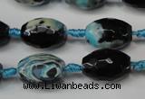 CAG5785 15 inches 12*16mm faceted rice fire crackle agate beads