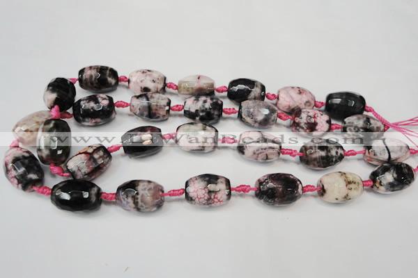 CAG5789 15 inches 13*18mm faceted rice fire crackle agate beads