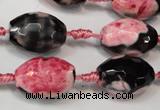 CAG5795 15 inches 13*18mm faceted rice fire crackle agate beads