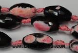 CAG5796 15 inches 13*22mm faceted rice fire crackle agate beads