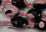 CAG5798 15 inches 15*20mm faceted rice fire crackle agate beads