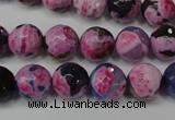 CAG5810 15 inches 10mm faceted round fire crackle agate beads