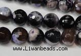 CAG5814 15 inches 10mm faceted round fire crackle agate beads