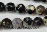 CAG5822 15 inches 12mm faceted round fire crackle agate beads