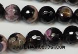 CAG5825 15 inches 12mm faceted round fire crackle agate beads