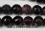 CAG5837 15 inches 12mm faceted round fire crackle agate beads