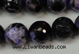 CAG5864 15 inches 16mm faceted round fire crackle agate beads